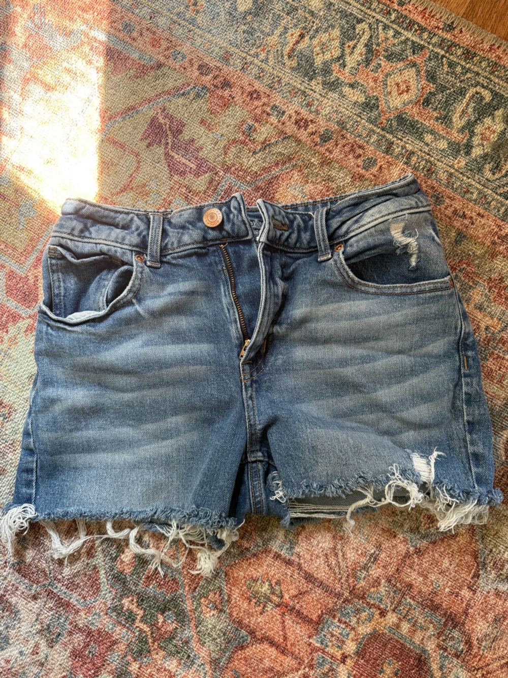 Blue Distressed Denim Women’s Shorts